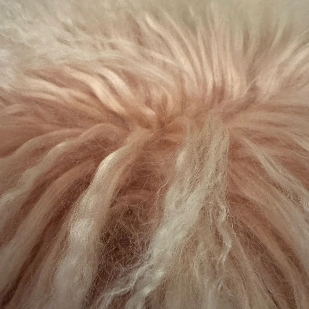 West Elm Mongolian Lamb Pillow Dusty Rose Pink/gray NEW Price Firm!